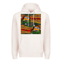 Pale Pink christmas school bus seamless pattern Premium Hoodie - BundleAndBundleShop
