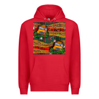 Red christmas school bus seamless pattern Premium Hoodie - BundleAndBundleShop