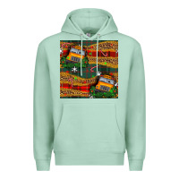 Seafoam christmas school bus seamless pattern Premium Hoodie - BundleAndBundleShop