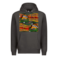 Smoke christmas school bus seamless pattern Premium Hoodie - BundleAndBundleShop