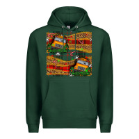Sports Green christmas school bus seamless pattern Premium Hoodie - BundleAndBundleShop