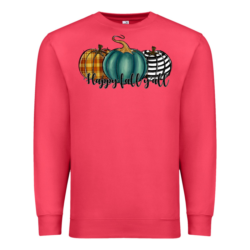 Happy Fall Y'all Pumkins Premium Sweatshirt by RanaPortraitStore | Teevron