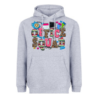 Heather Grey office squad Heavyweight Hoodie - Zillion Design Studio