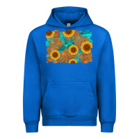 Cobalt sunflower turquoise and  leather background Urban Hoodie - Artiststas