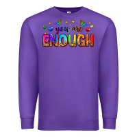 Purple you are enough Premium Sweatshirt - Zillion Design Studio