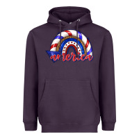Plum America rainbow Heavyweight Hoodie - texasbilliewilder