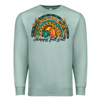 Seafoam happy fall y'all rainbow Premium Sweatshirt - RanaPortraitStore