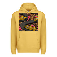 Antique Gold flower leopard school bus seamless pattern Premium Hoodie - BundleAndBundleShop