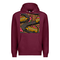 Burgundy flower leopard school bus seamless pattern Premium Hoodie - BundleAndBundleShop