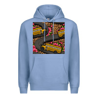 Colony Blue flower leopard school bus seamless pattern Premium Hoodie - BundleAndBundleShop