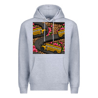 Heather Grey flower leopard school bus seamless pattern Premium Hoodie - BundleAndBundleShop