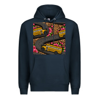Navy flower leopard school bus seamless pattern Premium Hoodie - BundleAndBundleShop