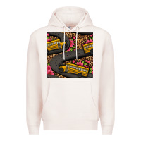 Pale Pink flower leopard school bus seamless pattern Premium Hoodie - BundleAndBundleShop
