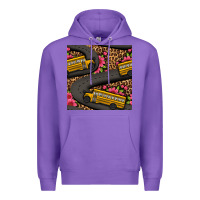 Purple flower leopard school bus seamless pattern Premium Hoodie - BundleAndBundleShop