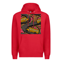 Red flower leopard school bus seamless pattern Premium Hoodie - BundleAndBundleShop
