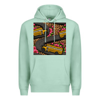 Seafoam flower leopard school bus seamless pattern Premium Hoodie - BundleAndBundleShop