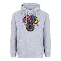 Heather Grey mardi gras pitbull Heavyweight Hoodie - RanaPortraitStore
