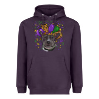Plum mardi gras pitbull Heavyweight Hoodie - RanaPortraitStore