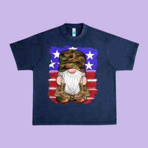Military Gnomes Boots American Flag Urban Heavy Tee Designed By Artiststas