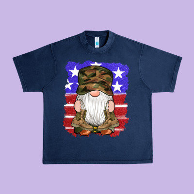 Military Gnomes Boots American Flag Urban Heavy Tee Designed By Artiststas