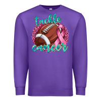 Purple Tackle Cancer Football Premium Sweatshirt - texasbilliewilder