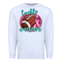 White Tackle Cancer Football Premium Sweatshirt - texasbilliewilder