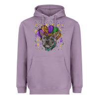 Lavender mardi gras french bulldog Heavyweight Hoodie - RanaPortraitStore