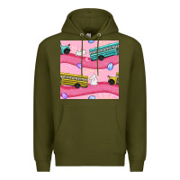 Army Green easter school bus seamless pattern Premium Hoodie - BundleAndBundleShop