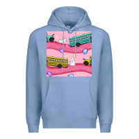 Colony Blue easter school bus seamless pattern Premium Hoodie - BundleAndBundleShop