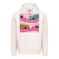 Pale Pink easter school bus seamless pattern Premium Hoodie - BundleAndBundleShop