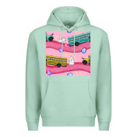 Seafoam easter school bus seamless pattern Premium Hoodie - BundleAndBundleShop