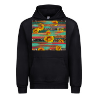 Black sunflower serape wood and cowhide Urban Hoodie - Artiststas
