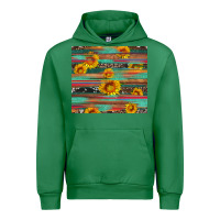 Emerald sunflower serape wood and cowhide Urban Hoodie - Artiststas