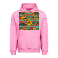 Fuchsia Pink sunflower serape wood and cowhide Urban Hoodie - Artiststas