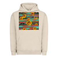 Pigment French Oak sunflower serape wood and cowhide Urban Hoodie - Artiststas
