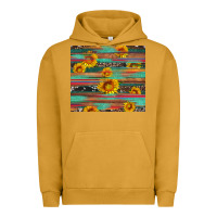 Pigment Peanut Butter sunflower serape wood and cowhide Urban Hoodie - Artiststas