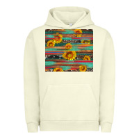 Pigment Pistachio sunflower serape wood and cowhide Urban Hoodie - Artiststas