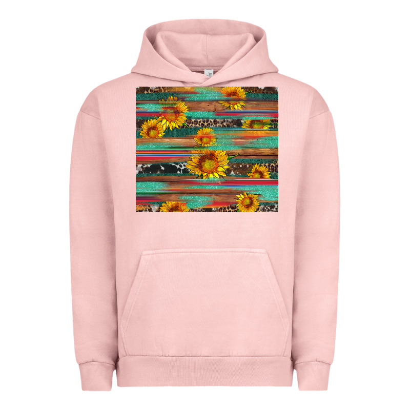 Sunflower Serape Wood And Cowhide Urban Hoodie by Artiststas | Teevron