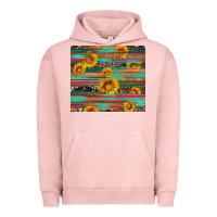 Pigment Salmon sunflower serape wood and cowhide Urban Hoodie - Artiststas