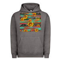 Pigment Tornado sunflower serape wood and cowhide Urban Hoodie - Artiststas