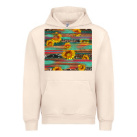 Sandshell sunflower serape wood and cowhide Urban Hoodie - Artiststas