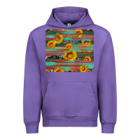 Tulip sunflower serape wood and cowhide Urban Hoodie - Artiststas