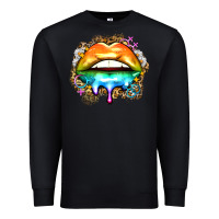 Black rainbow lips Premium Sweatshirt - Zillion Design Studio