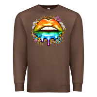 Chestnut rainbow lips Premium Sweatshirt - Zillion Design Studio