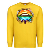 Lemon rainbow lips Premium Sweatshirt - Zillion Design Studio