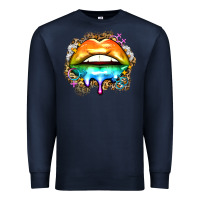 Navy rainbow lips Premium Sweatshirt - Zillion Design Studio