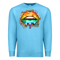 Ocean Blue rainbow lips Premium Sweatshirt - Zillion Design Studio