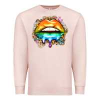 Pale Pink rainbow lips Premium Sweatshirt - Zillion Design Studio