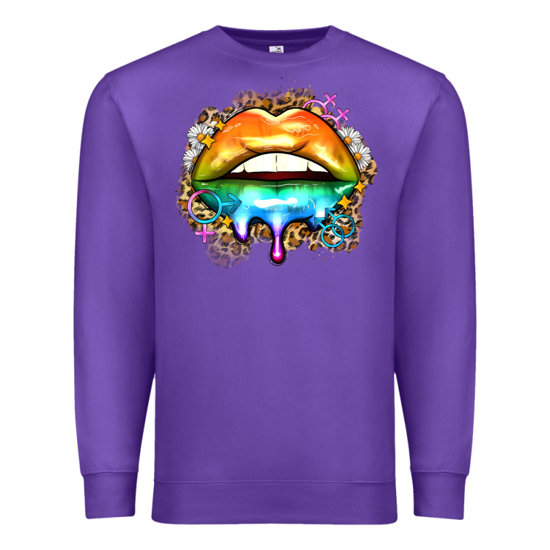 Rainbow Lips Premium Sweatshirt by Zillion Design Studio | Teevron