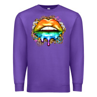 Purple rainbow lips Premium Sweatshirt - Zillion Design Studio